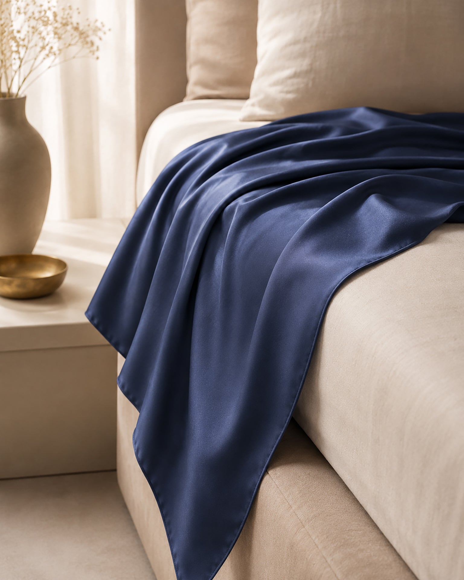Satin in Deep Indigo