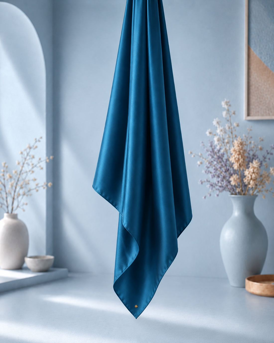 Satin in Aegean Blue
