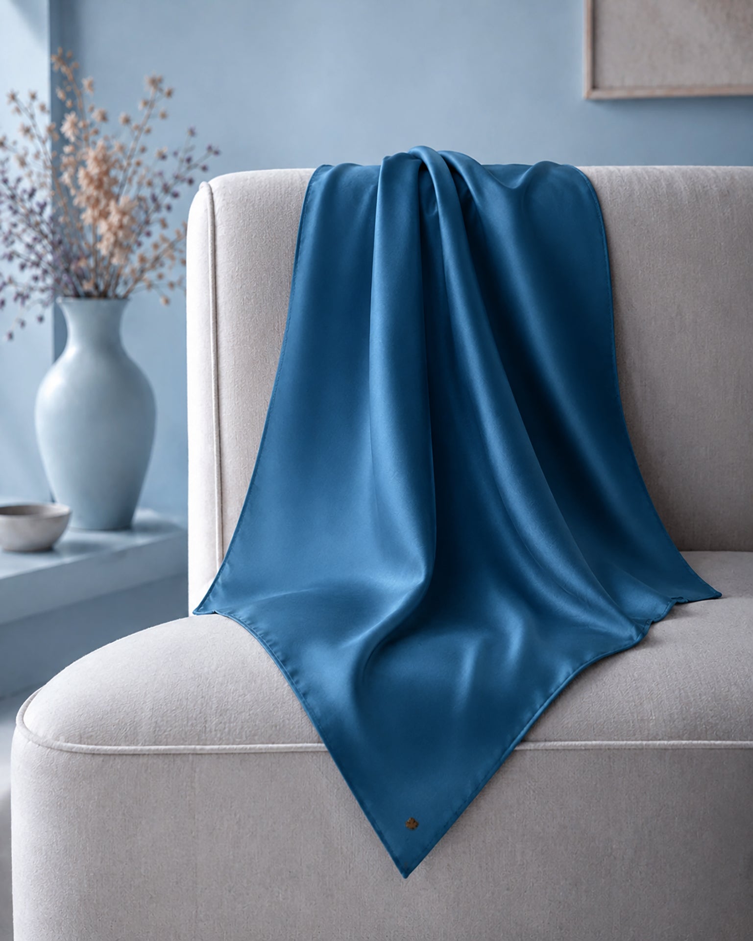 Satin in Aegean Blue