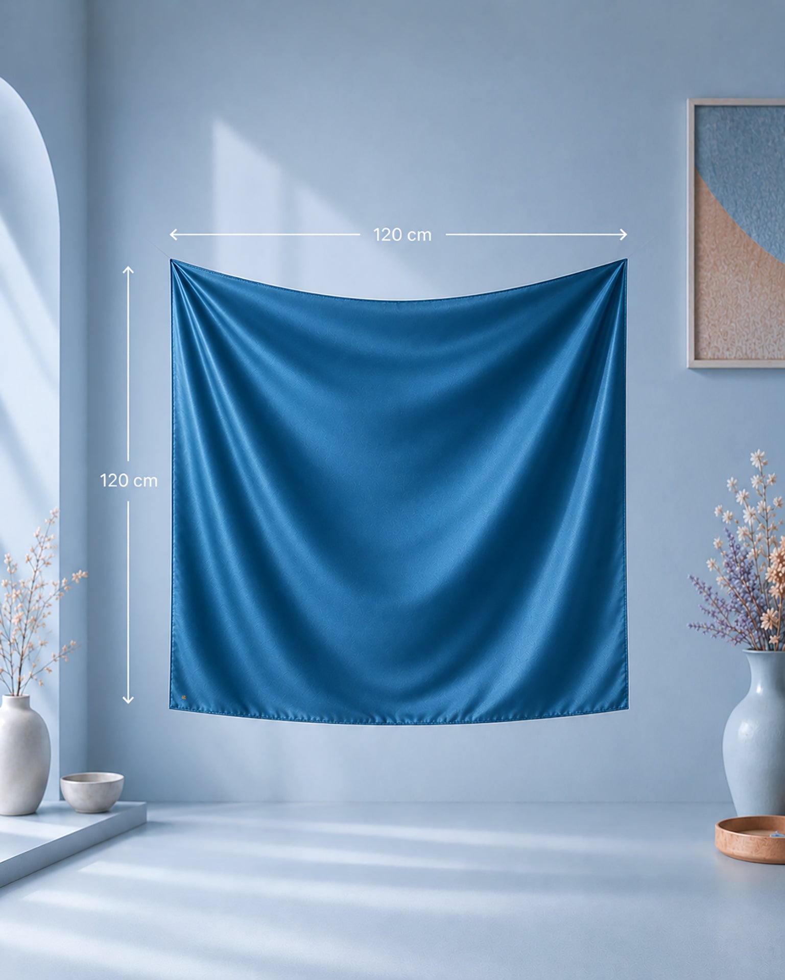 Satin in Aegean Blue