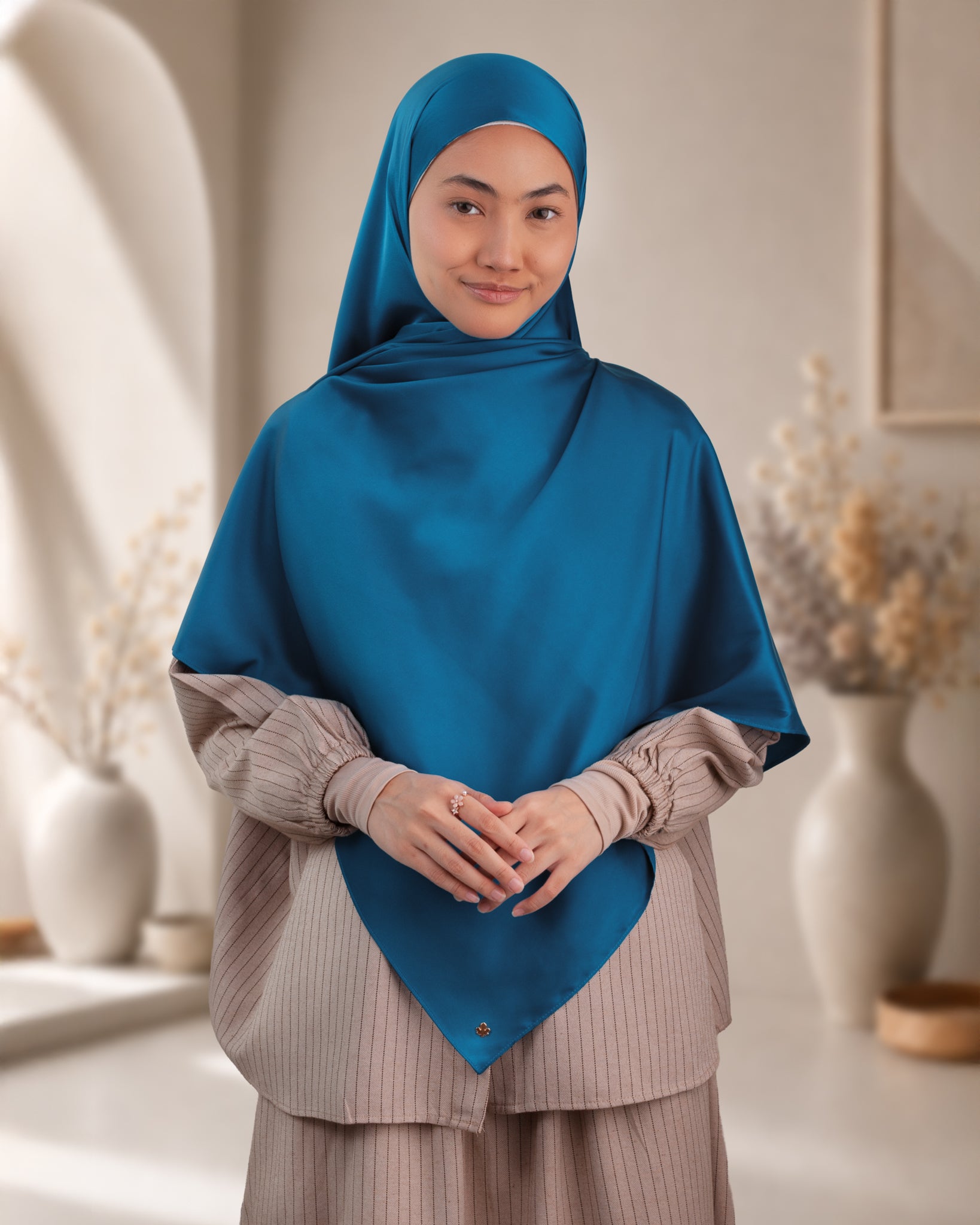 Satin in Aegean Blue