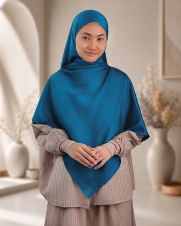 Satin in Aegean Blue