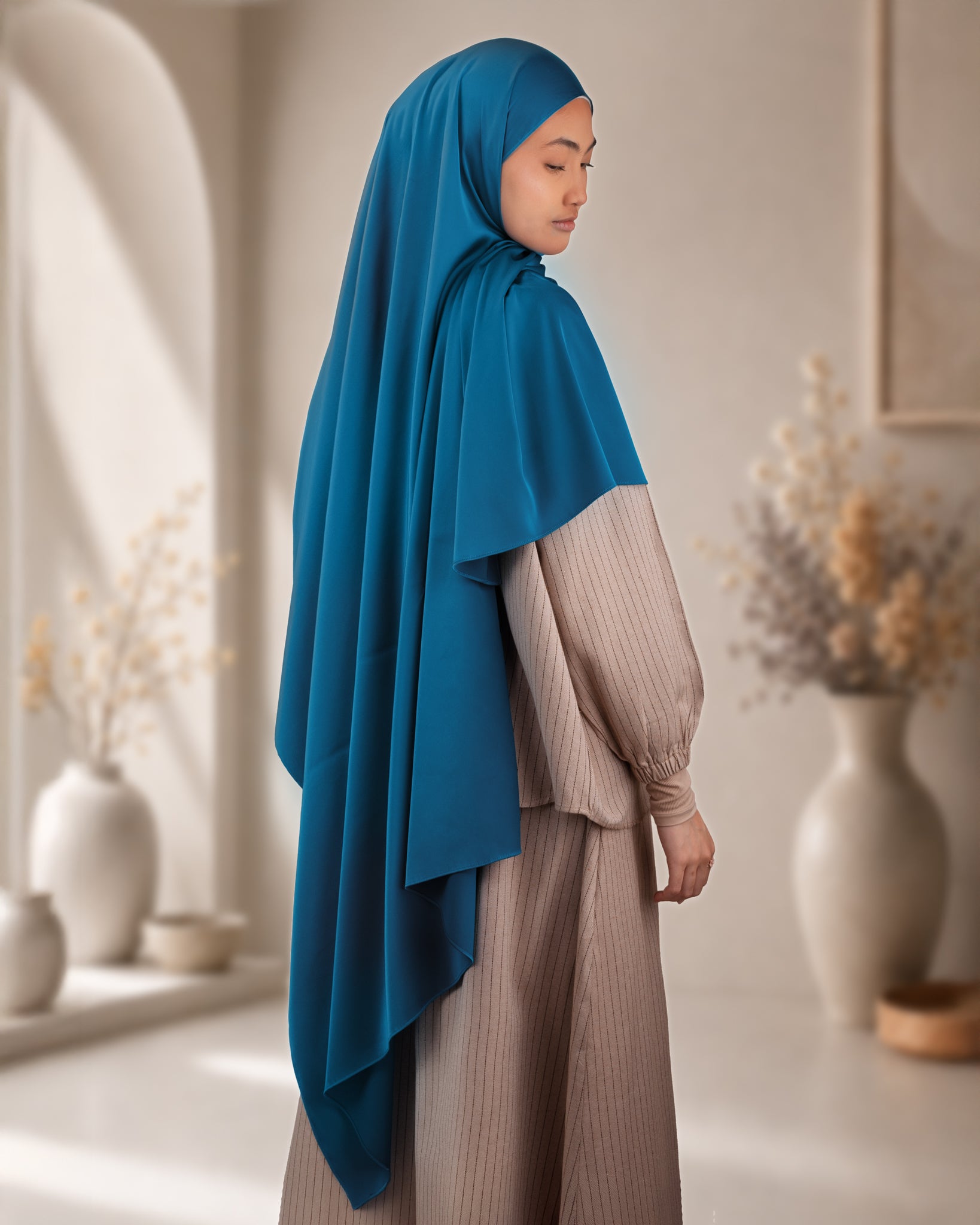 Satin in Aegean Blue