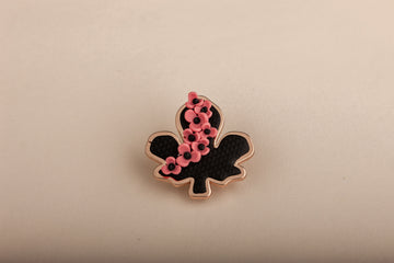 The Fig Leaf Floral Brooch in Blushfield