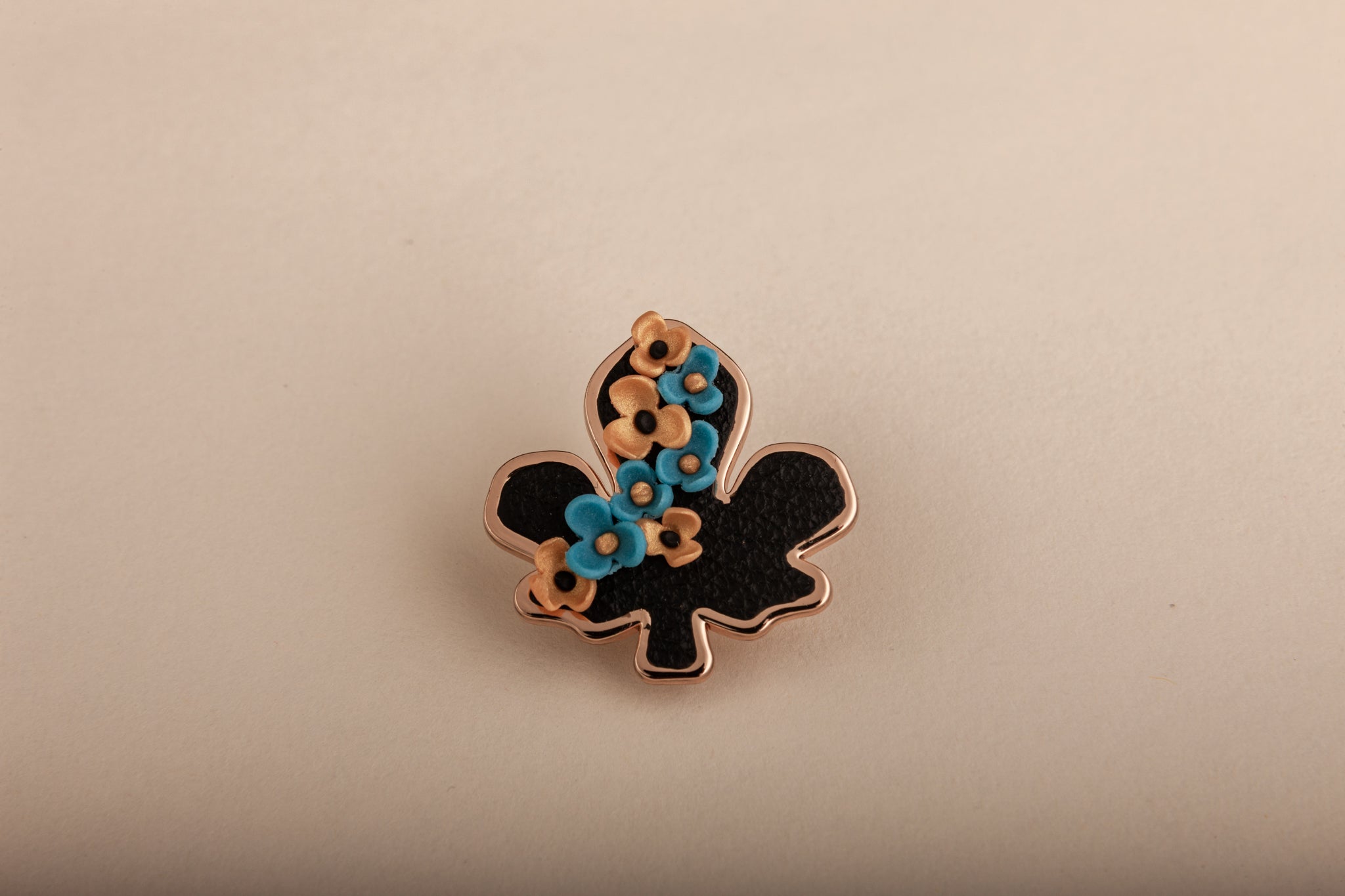 The Fig Leaf Floral Brooch