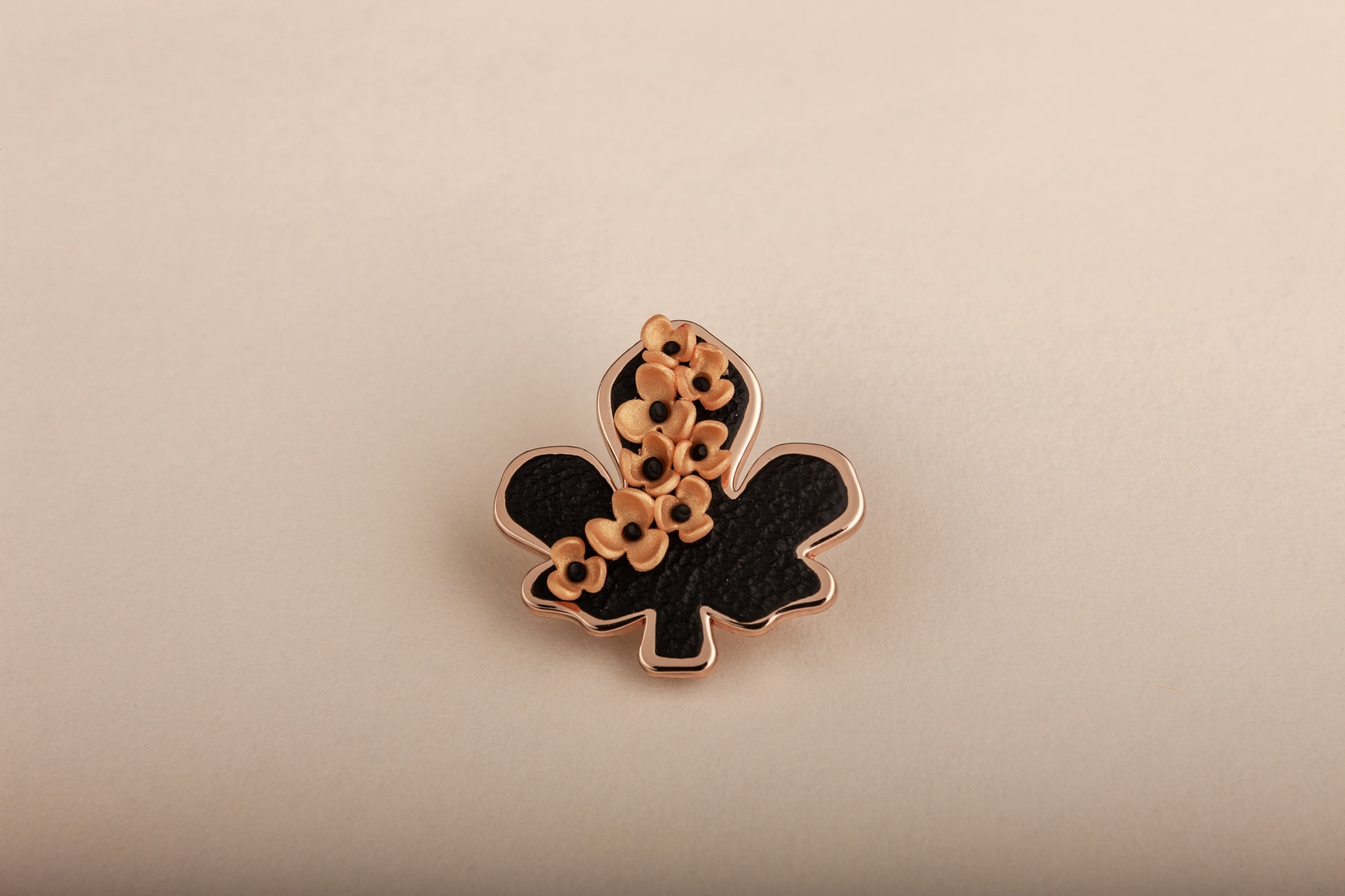 The Fig Leaf Floral Brooch in Sunbound