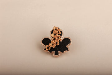 The Fig Leaf Floral Brooch in Sunbound