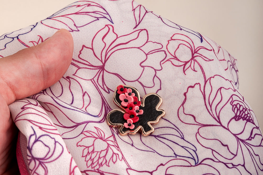 The Fig Leaf Floral Brooch in Sunbound